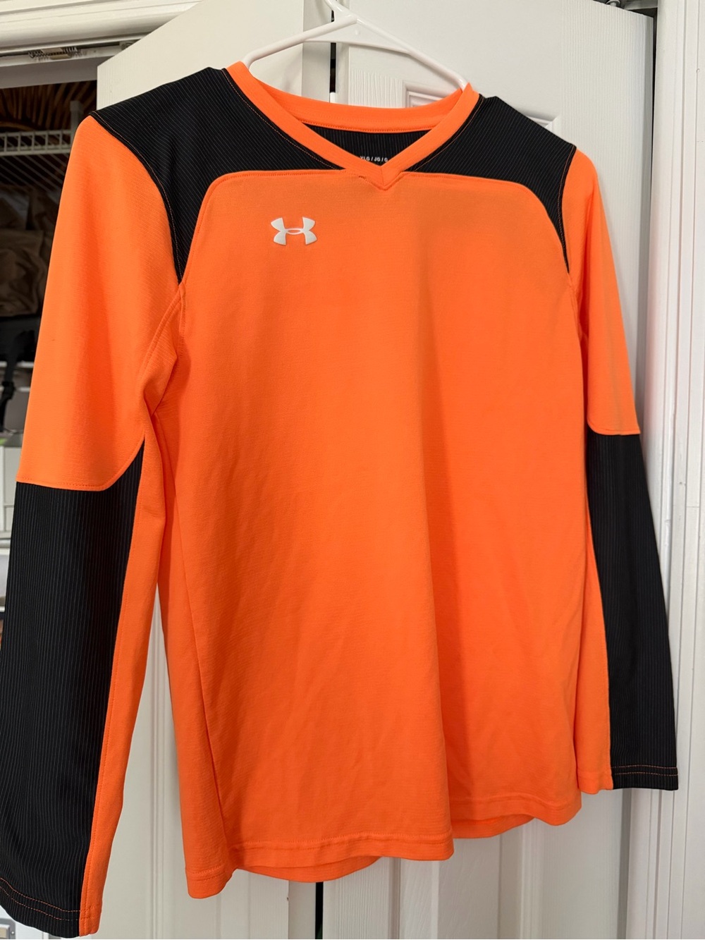 Under Armour Orange and Black Long Sleeve Athletic Top Goalie